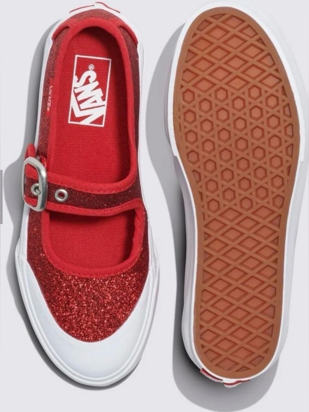 Vans Kids Red Glitter Mary Jane Slip-On brand new size 11 toddler